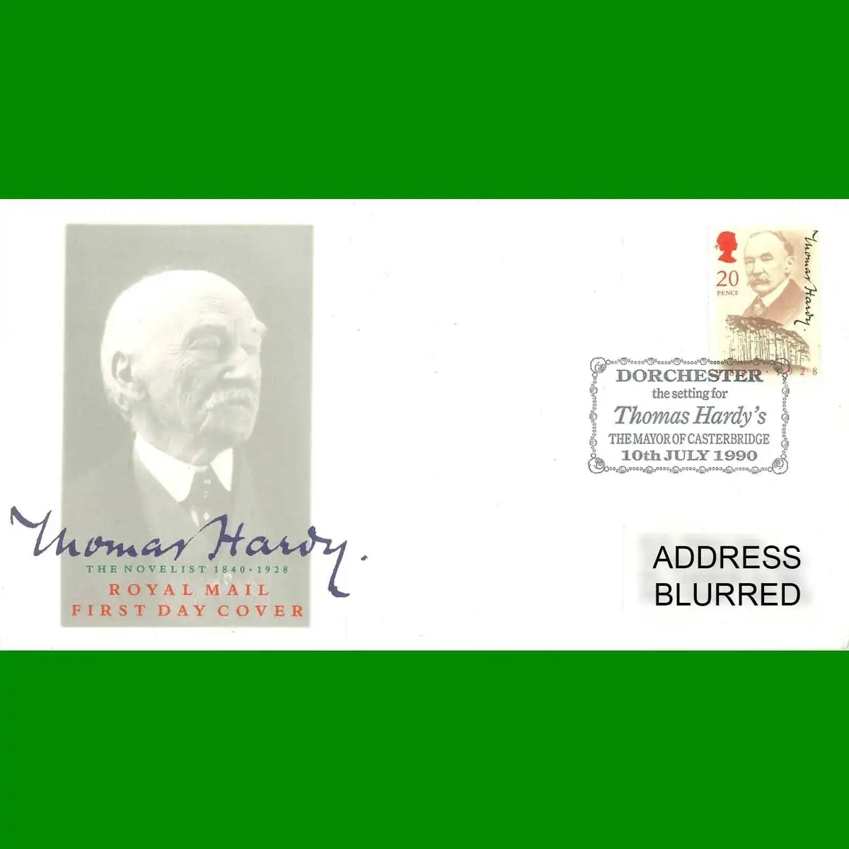 FDC Thomas Hardy 150th Anniversary Royal Mail First Day Cover Stamp, 10.7.1990