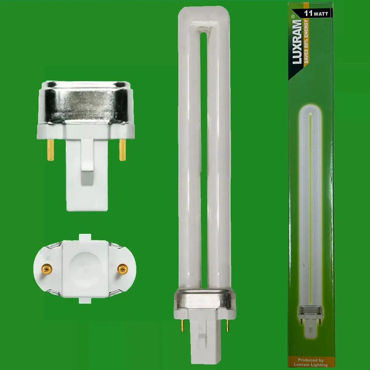 4x 11W G23 2 pin Low Energy CFL PL-S PLS Stick Light Bulb 4000K Cool White Lamp