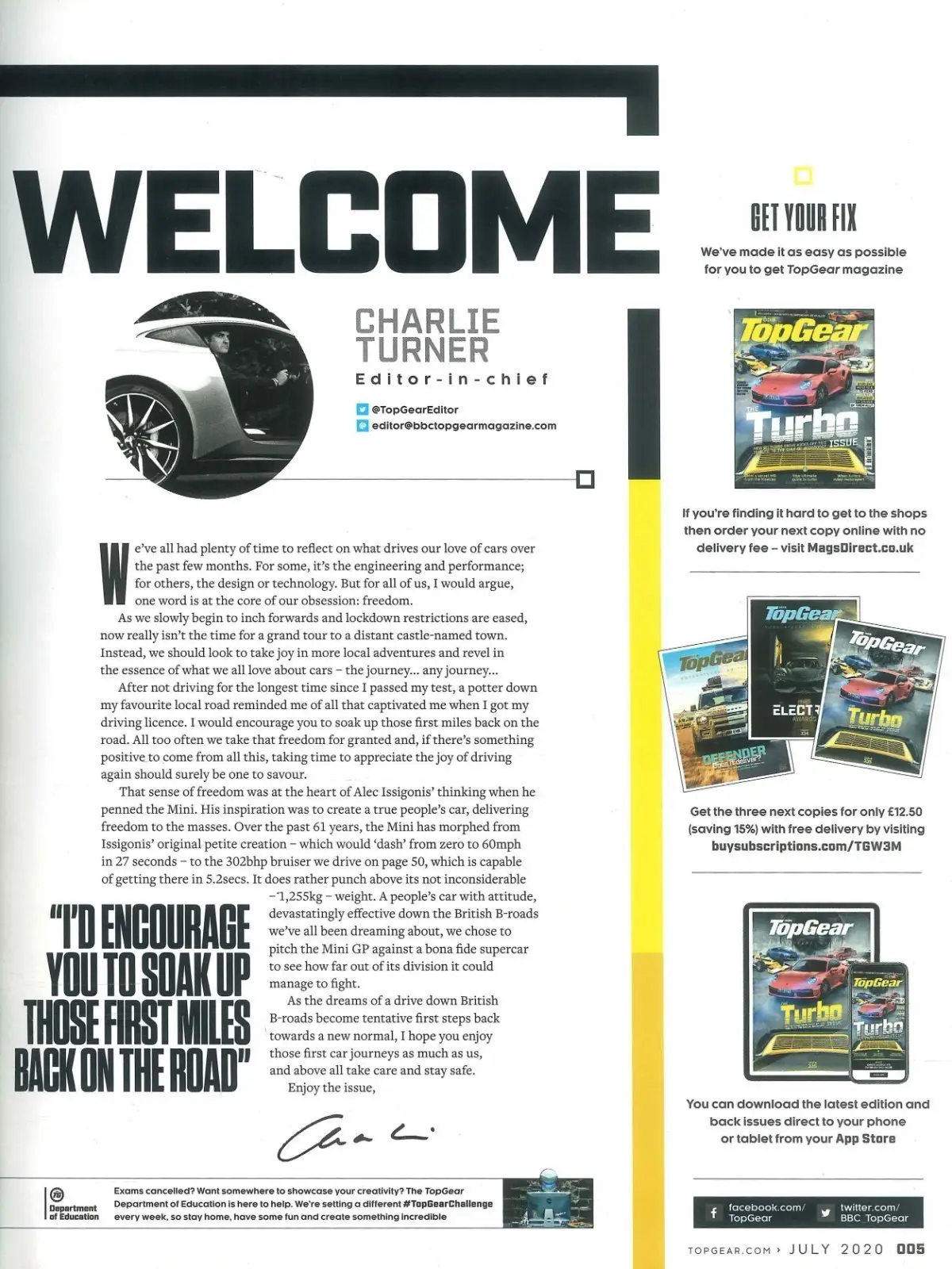 BBC Top Gear Magazine: Issue 336, Mini GP, BMW 4-Series, Senna GTR, July 2020 - image 2 | Free standard UK delivery included | Discount Quality Products