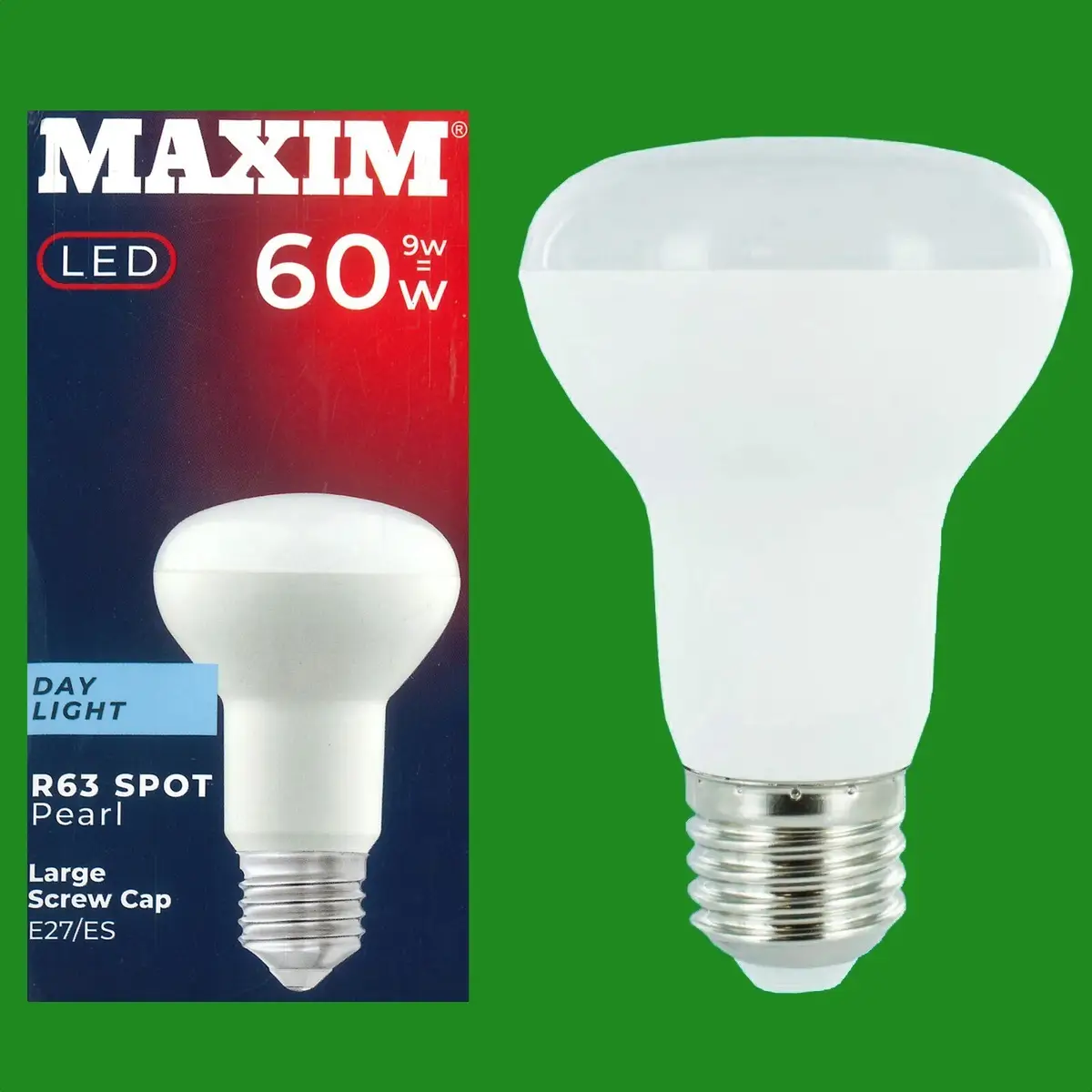 8x 9W =60W LED R63 Reflector Spot Light Bulbs 6500K Daylight White ES E27 Screw