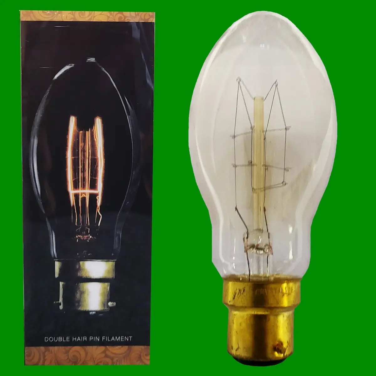 10x 60W Antique Double Hair Pin Filament Dimmable Clear Light Bulb BC B22 Lamp
