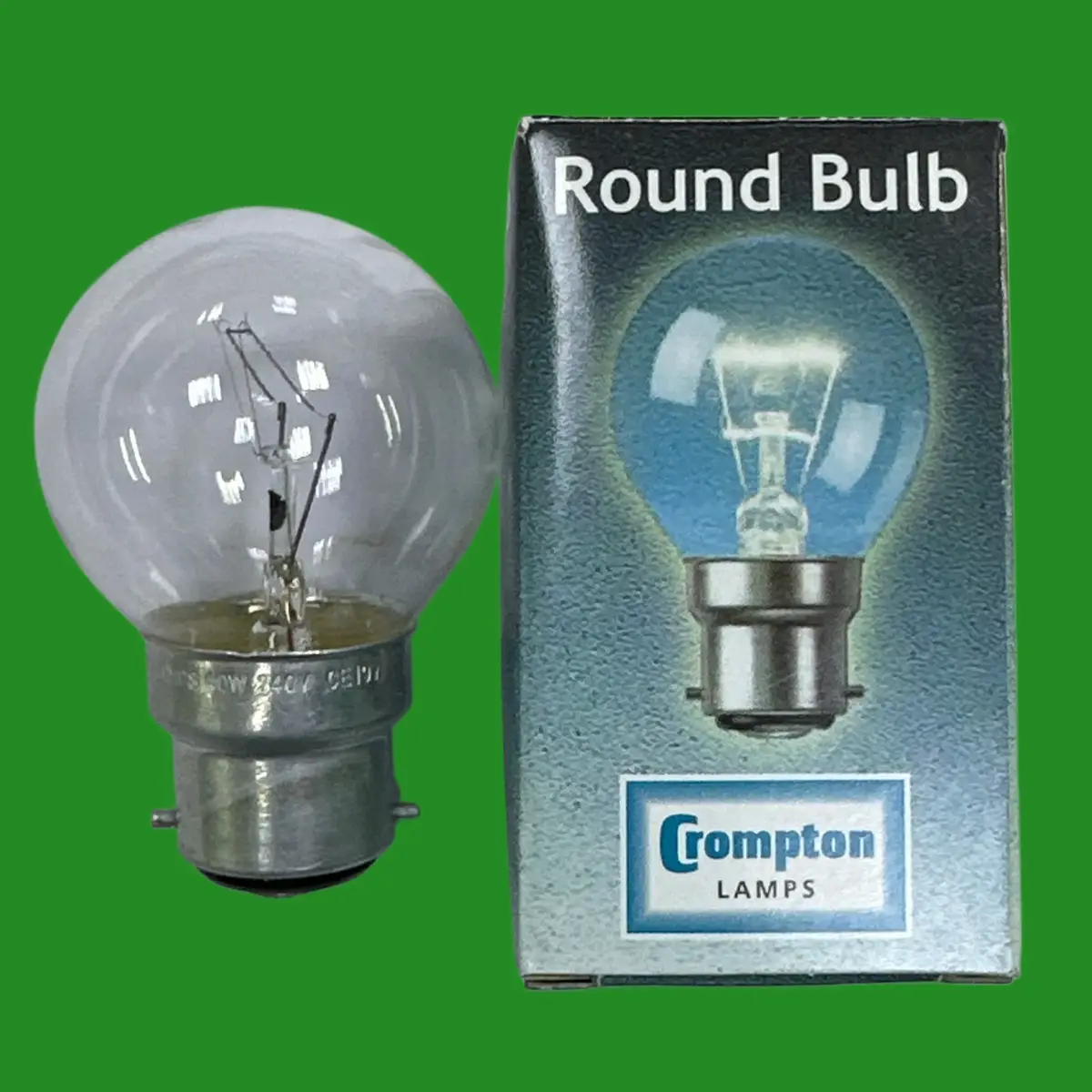 1x 40w Crompton Golf Round Incandescent Dimmable Clear BC B22 Light Bulb Lamp