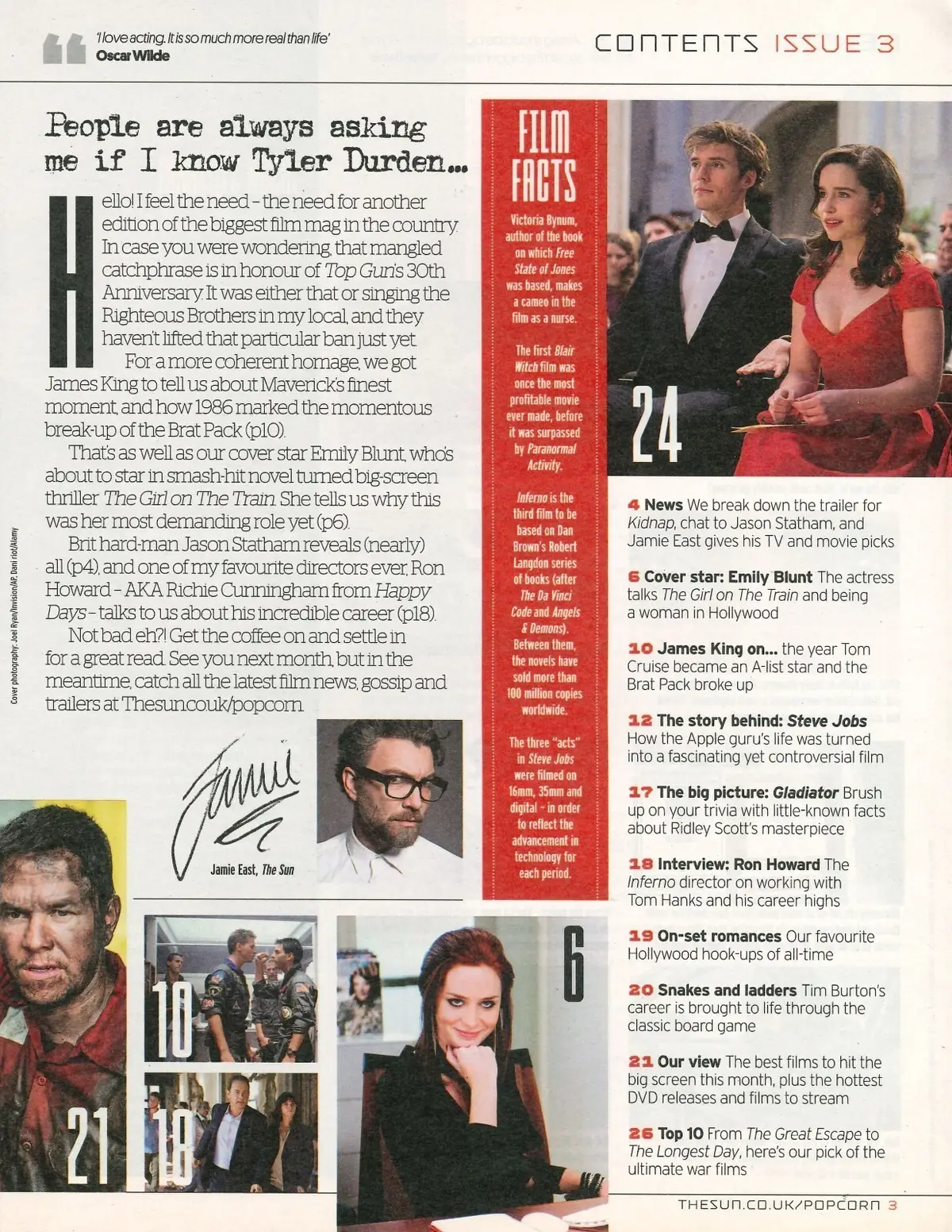 Sun Popcorn Magazine: Emily Blunt, Tom Cruise, Ron Howard, Tim Burton, 17.9.16 - image 2 | Free standard UK delivery included | Discount Quality Products