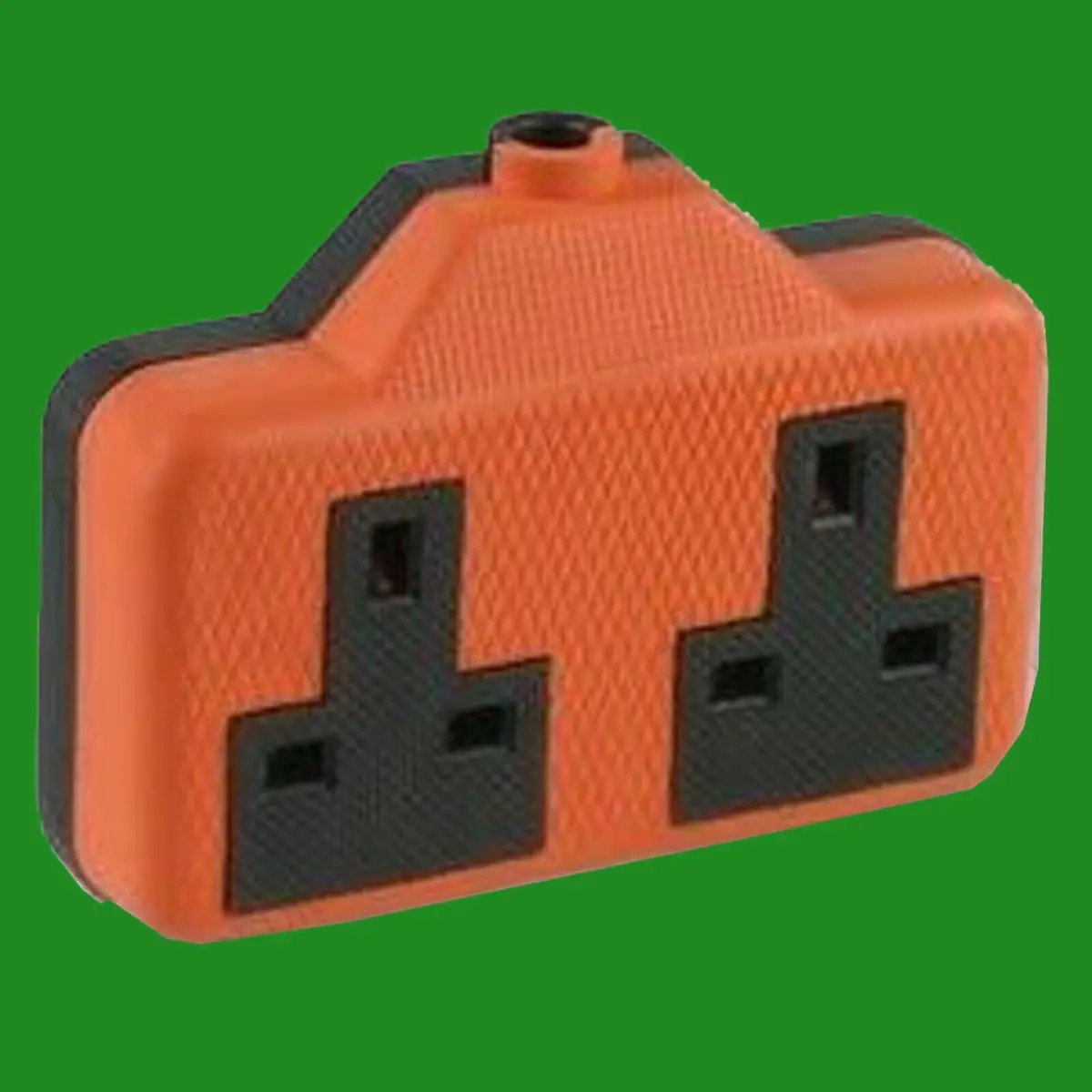 2 Gang Heavy Duty Durable Rubber Mains Plug Socket Extension 13A 3 Core BS 1363