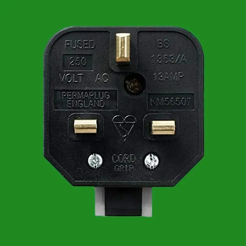 1x White Rewireable Heavy Duty Plug 13A 230V UK 3-Pin Plastic Body Fused - image 2 | Free standard UK delivery included | Discount Quality Products