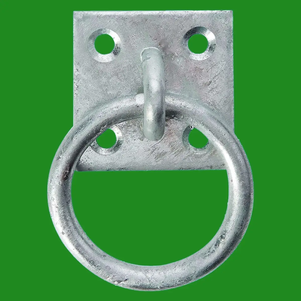 1x Multipurpose Galvanised Ring On Plate Hook 50mm x 50mm, Washing Line Part