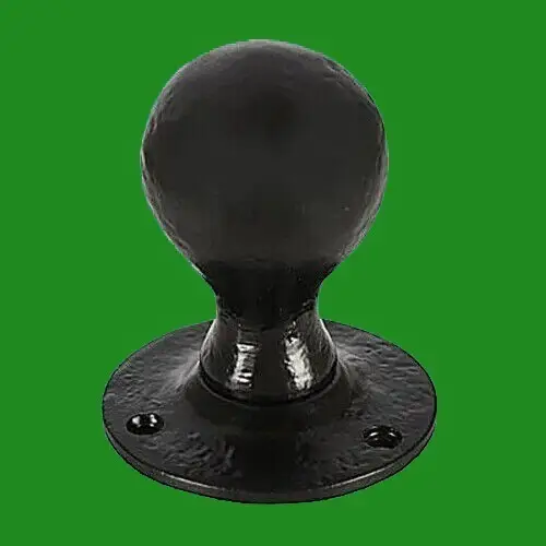 47mm Diameter Door Knob Handle Set Black Vintage Antique Cast Iron Heavy Duty - image 2 | Free standard UK delivery included | Discount Quality Products