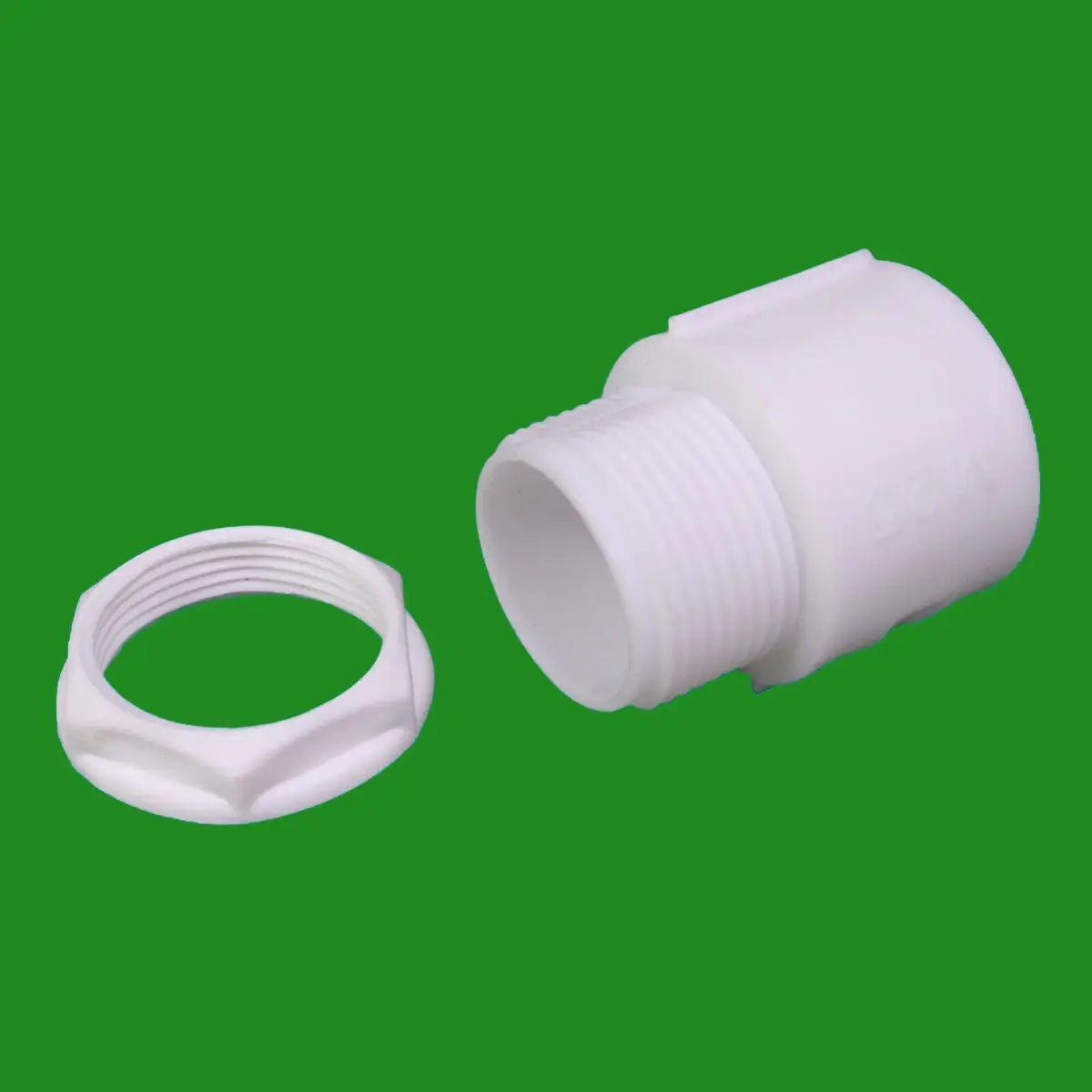 White M25 Plastic Cable Stuffing Gland Locknut Threaded Flexible Conduit Adaptor - image 2 | Free standard UK delivery included | Discount Quality Products