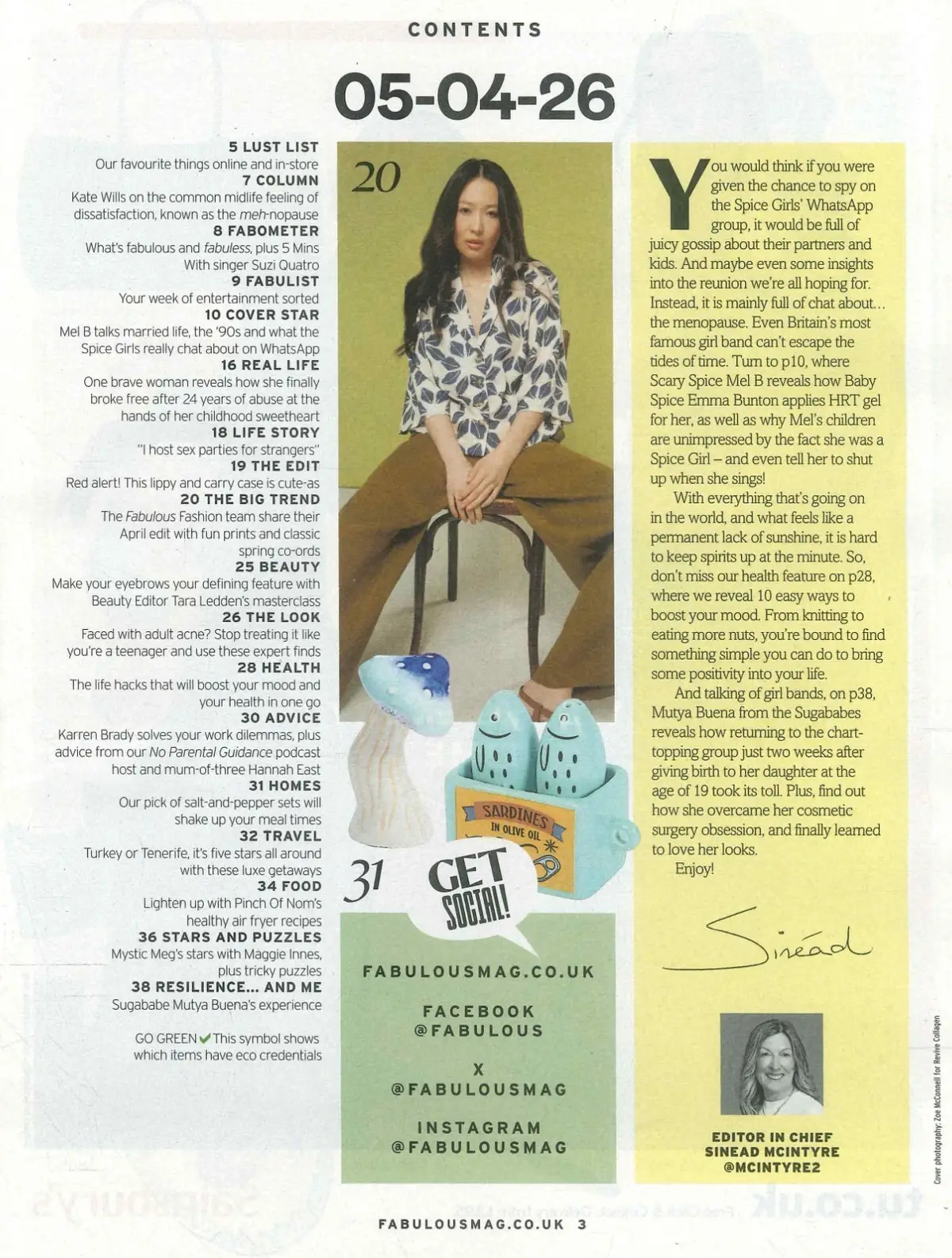 Fabulous Magazine: Mel B, Suzi Quatro, Mutya Buena, Karren Brady, Fashion 5.4.26 - image 3 | Free standard UK delivery included | Discount Quality Products