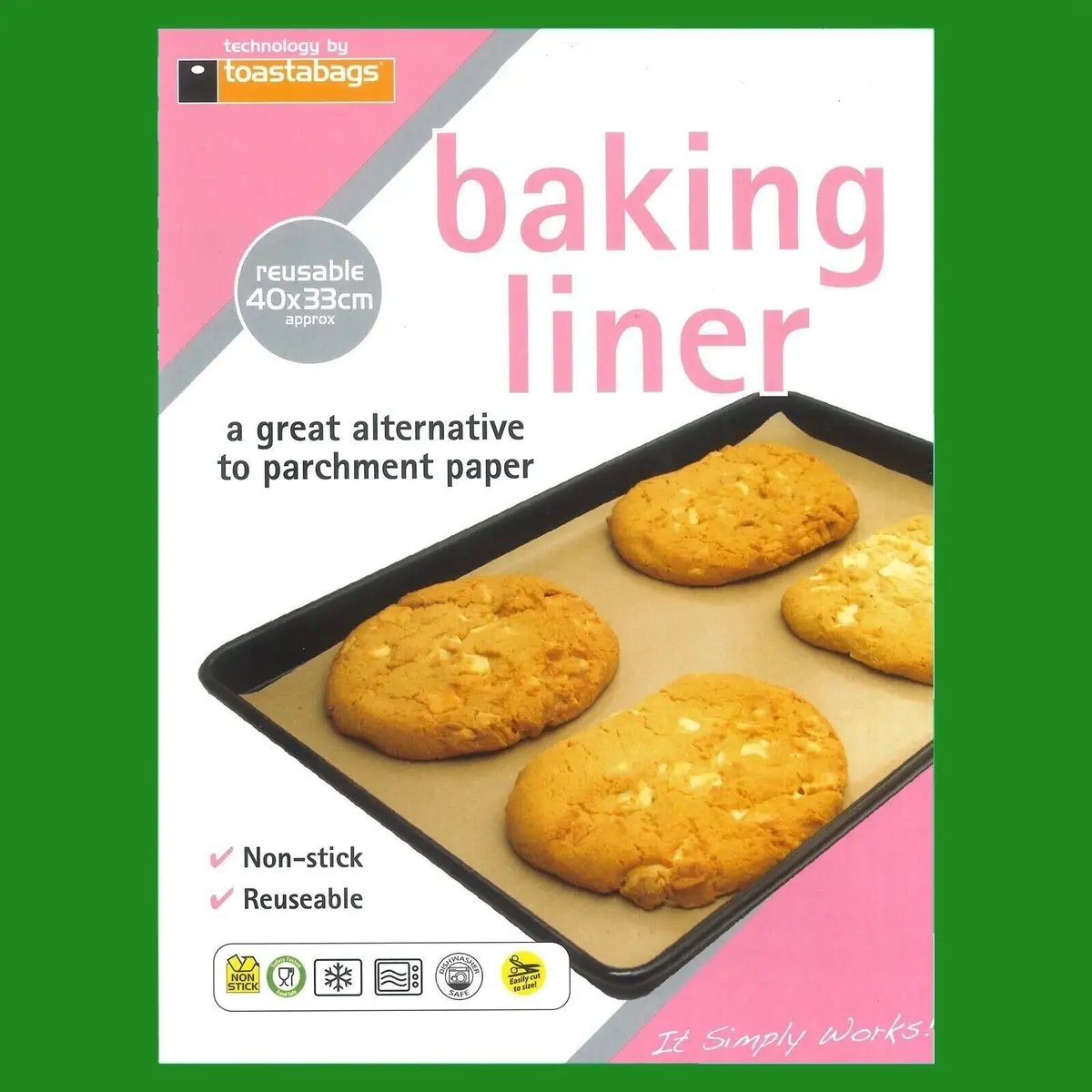 2X Reusable Non-Stick Baking Liner Cook Bake Without Fats & Oil Oven Grill Tray - image 2 | Free standard UK delivery included | Discount Quality Products
