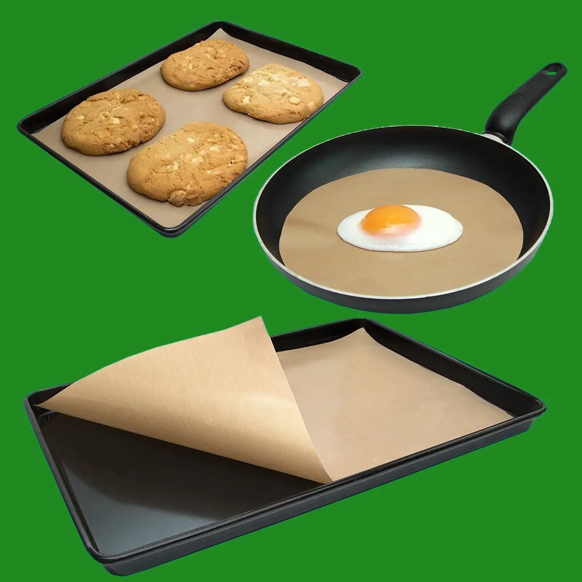 2X Reusable Non-Stick Baking Liner Cook Bake Without Fats & Oil Oven Grill Tray - image 3 | Free standard UK delivery included | Discount Quality Products