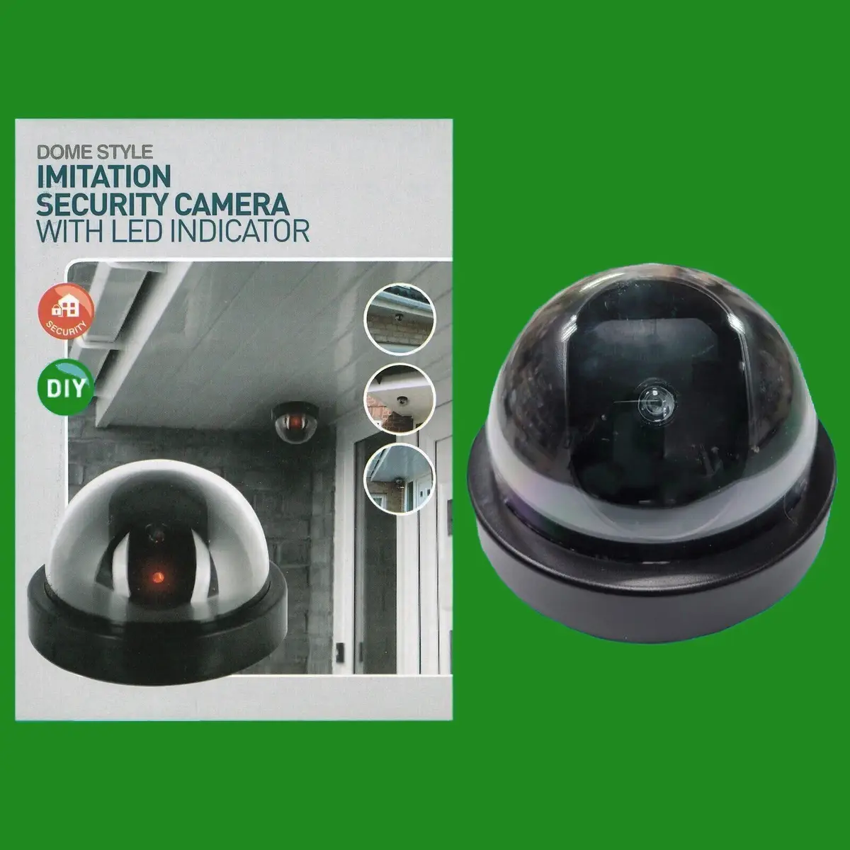 1x Dome Style Imitation CCTV Security Camera, LED Indicator, Wall Ceiling Mount