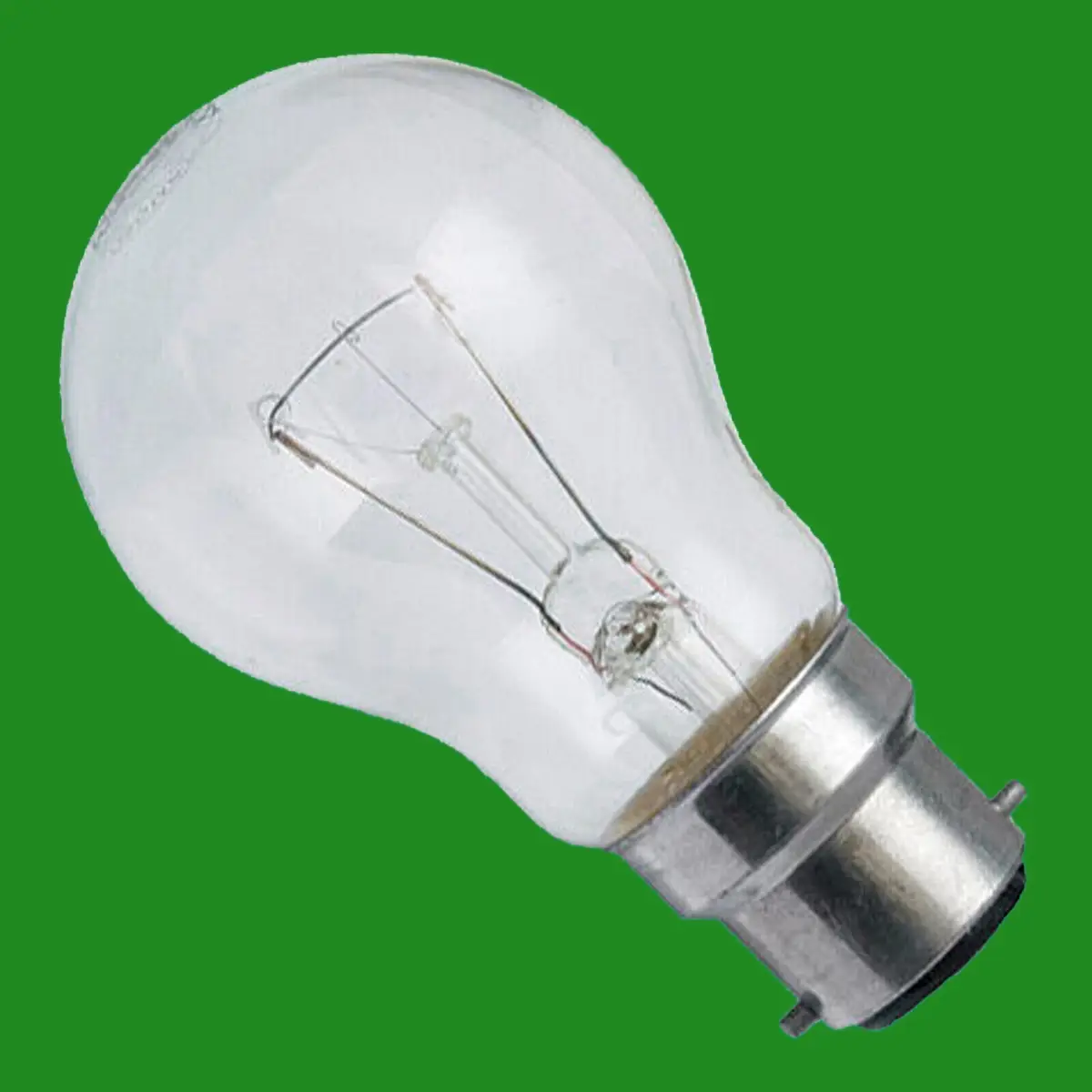 2x 25W Dimmable Clear GLS Incandescent Filament Light Bulbs, BC B22, Bayonet Cap