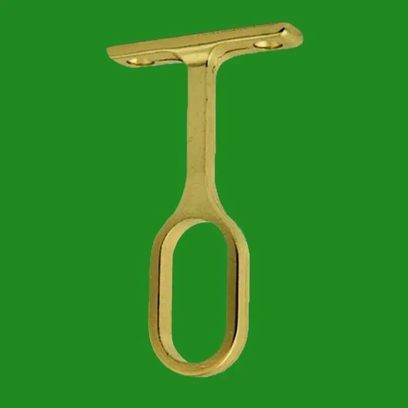 3 Piece Brass Elliptical Wardrobe Rail Rod Holder 2x End Holder 1x Centre Holder - image 3 | Free standard UK delivery included | Discount Quality Products