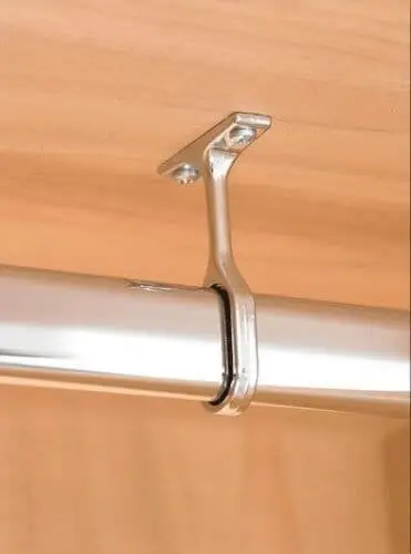 3 Piece Brass Elliptical Wardrobe Rail Rod Holder 2x End Holder 1x Centre Holder - image 5 | Free standard UK delivery included | Discount Quality Products