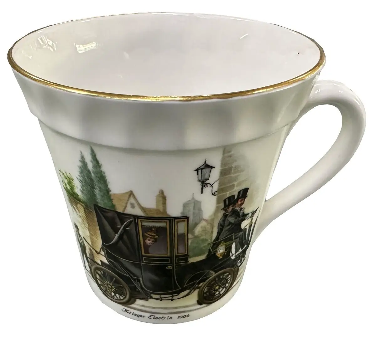 Krieger 1904 Electric Car Landaulette; Crown China Staffordshire Vintage Cup Mug - image 3 | Free standard UK delivery included | Discount Quality Products