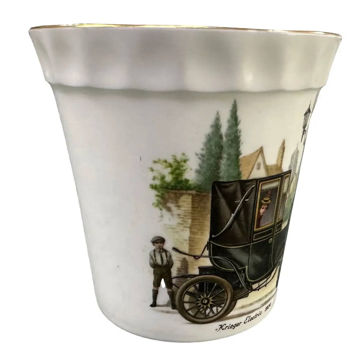 Krieger 1904 Electric Car Landaulette; Crown China Staffordshire Vintage Cup Mug - image 4 | Free standard UK delivery included | Discount Quality Products