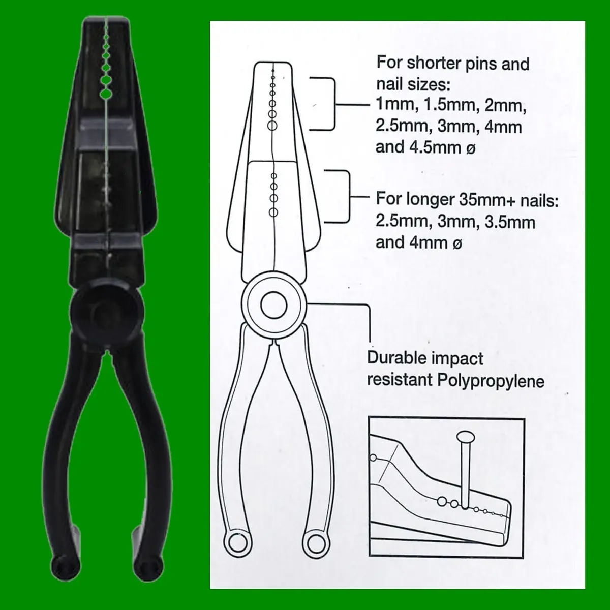 1x Nail Holder Plier, DIY Tool for Holding Nails & Panel Pins, Impact Resistant - image 2 | Free standard UK delivery included | Discount Quality Products