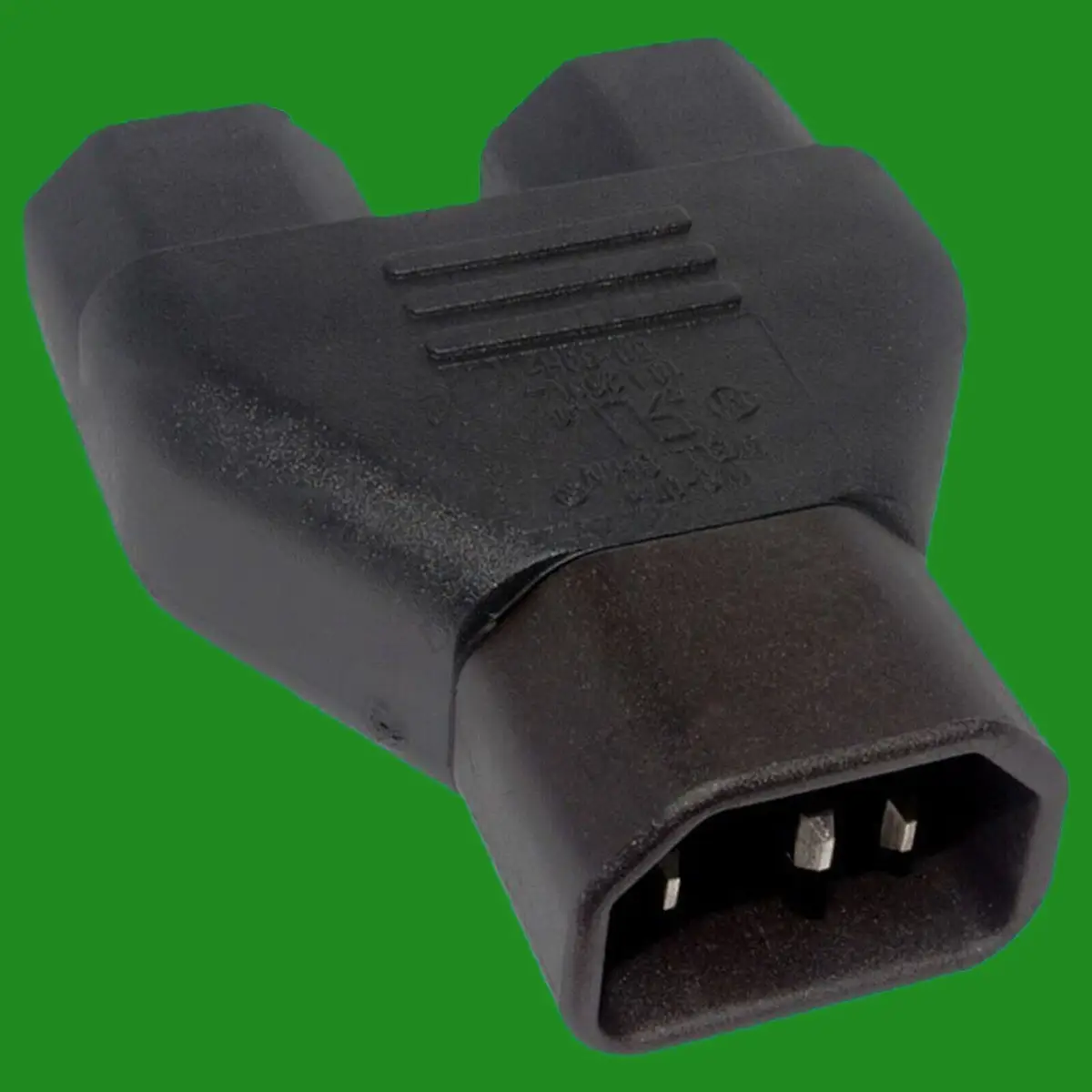 1x Black IEC Socket to Two IEC Plug Splitter Adaptor, 230V 10A, Power, Computer - image 2 | Free standard UK delivery included | Discount Quality Products