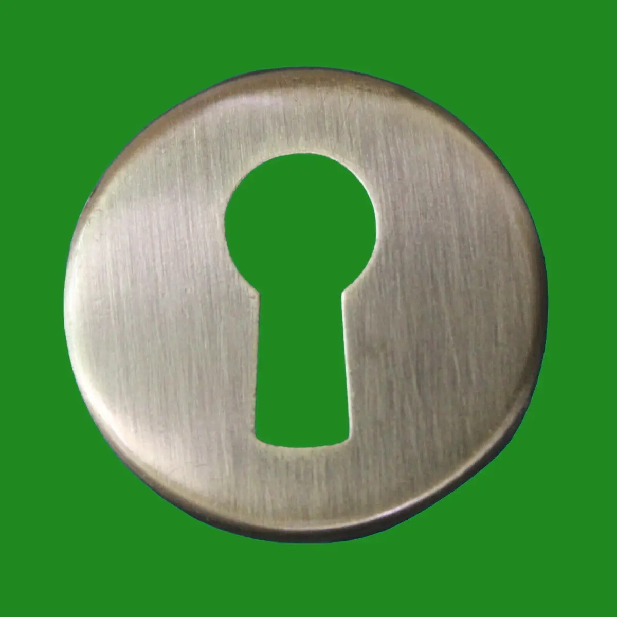 6x 24mm Antique Brass Plated Push-to-Fit Cabinet Escutcheon Key Hole Lock Cover