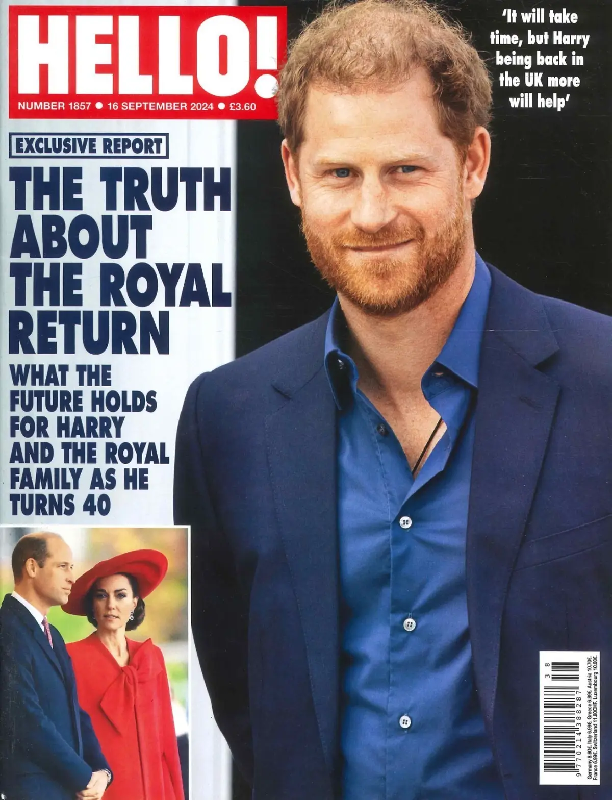 HELLO! Magazine Prince Harry &amp; William, Princess Martha, Queen Elizabeth 16.9.24