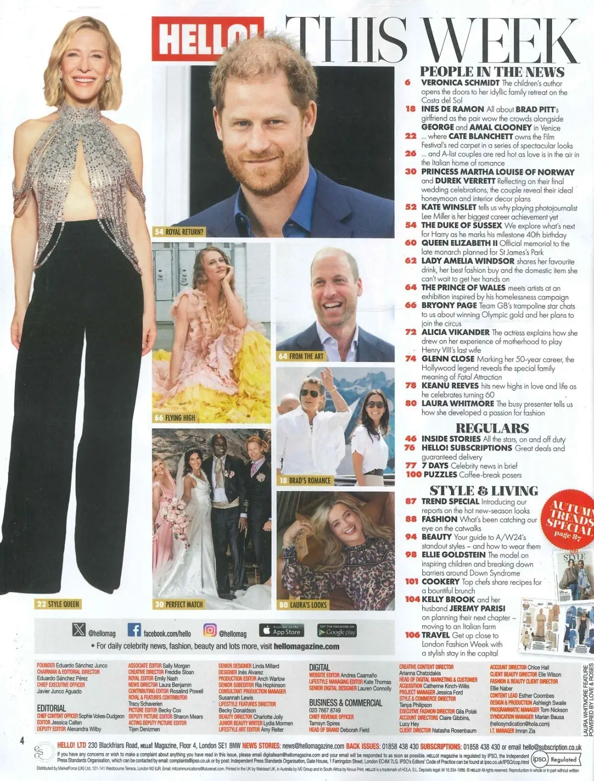 HELLO! Magazine Prince Harry & William, Princess Martha, Queen Elizabeth 16.9.24 - image 2 | Free standard UK delivery included | Discount Quality Products