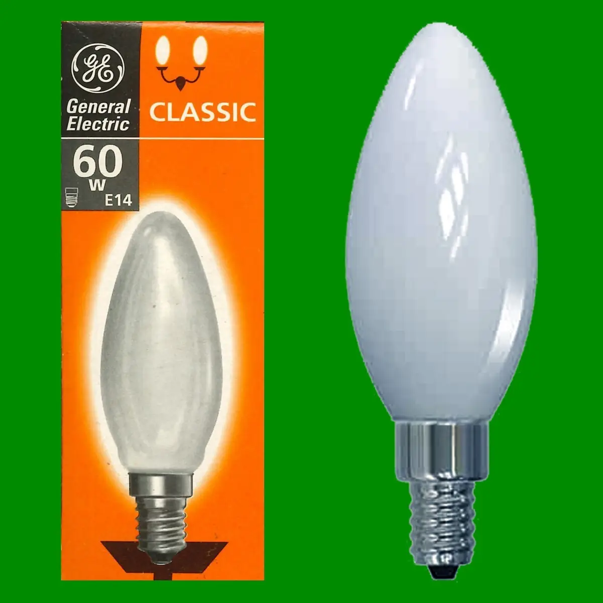 100x 60W GE Frosted Candle Incandescent Filament Dimmable Light Bulbs SES E14