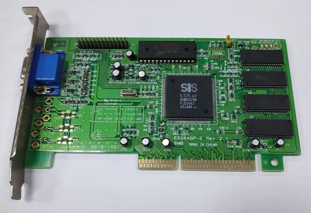 SIS 6326 W/8MB 6326 AGP Video Vintage Retro Graphics Card 50-B05-08184