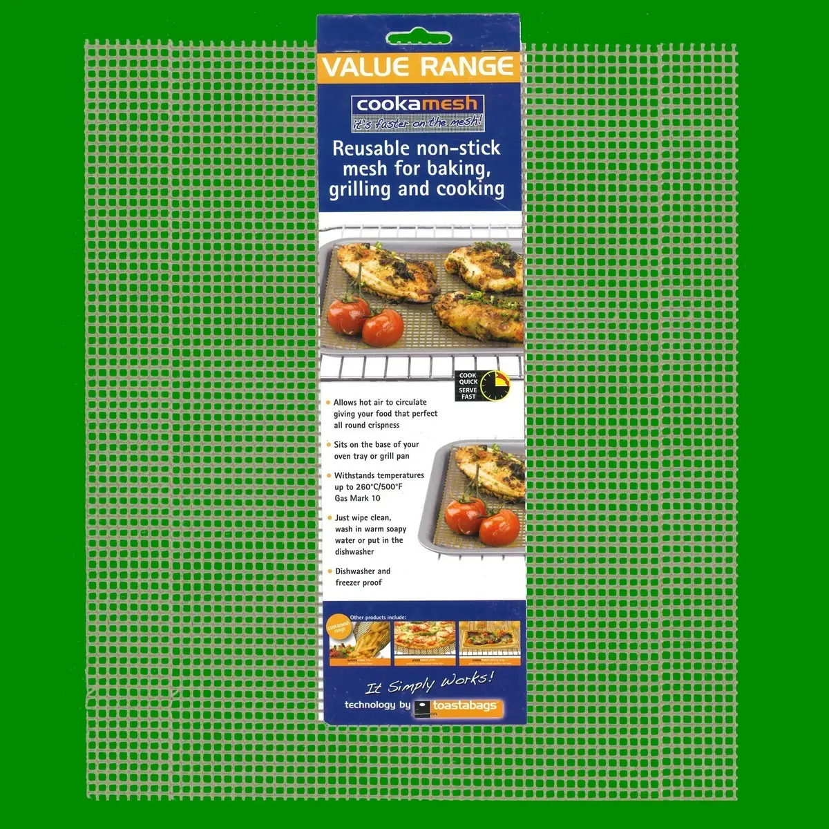 1x Non-Stick Grill Mesh Oven Liners Cooking Barbecue Baking Sheet 400mm x 330mm
