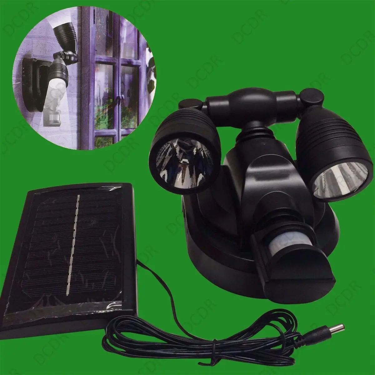 3W Twin Flexible LED Solar Security PIR Motion Sensor Light Outdoor Garden Lamp - image 2 | Free standard UK delivery included | Discount Quality Products