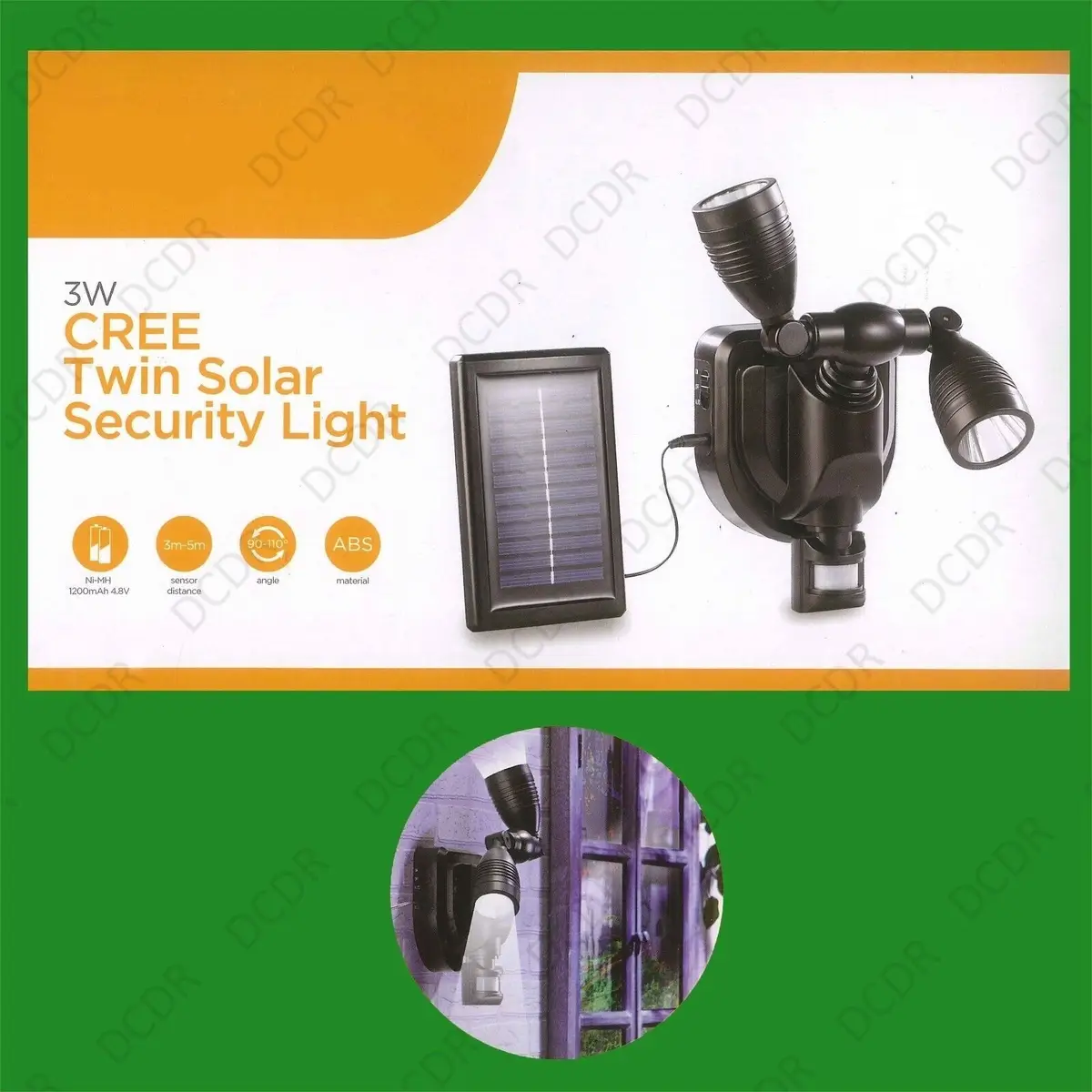 3W Twin Flexible LED Solar Security PIR Motion Sensor Light Outdoor Garden Lamp - image 3 | Free standard UK delivery included | Discount Quality Products