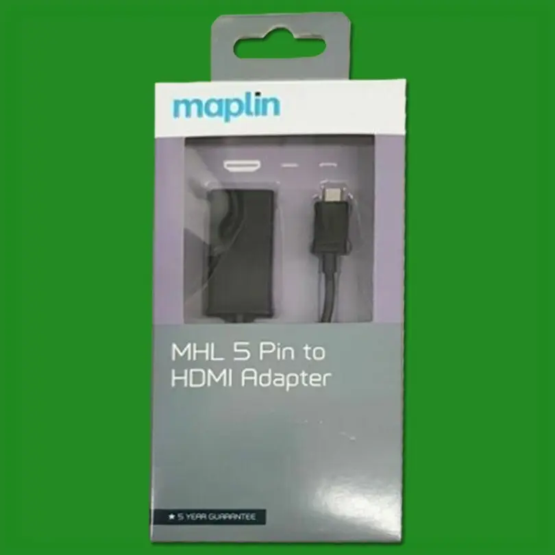 MHL 5 Pin MicroUSB to HDMI Adapter Maplin Android Smartphone Tablet TV out