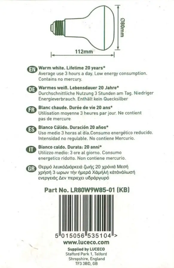 2x 9W (=60W) R80 LED Pearl Reflector Spot Light Bulbs E27 2700K Warm White Lamp - image 4 | Free standard UK delivery included | Discount Quality Products