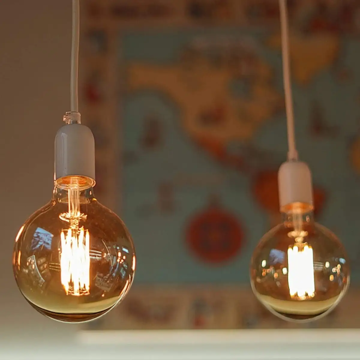 2x 6W Dimmable Vintage G95 Gold LED Filament, ES E27, 2700K, Light Bulb, Lamp - image 2 | Free standard UK delivery included | Discount Quality Products