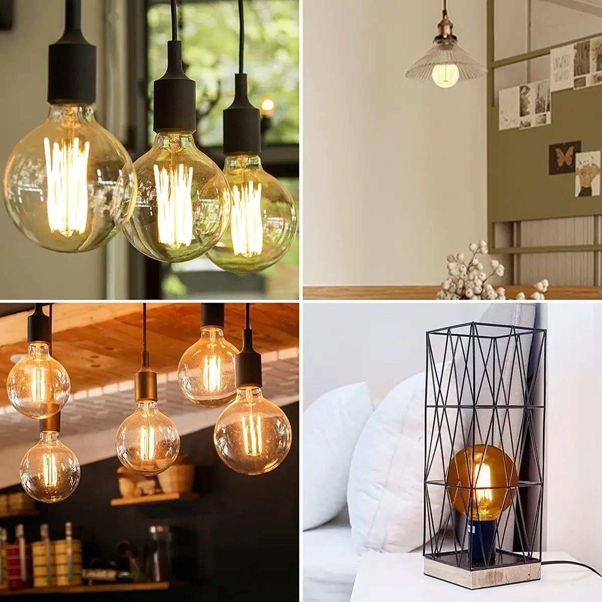 2x 6W Dimmable Vintage G95 Gold LED Filament, ES E27, 2700K, Light Bulb, Lamp - image 4 | Free standard UK delivery included | Discount Quality Products