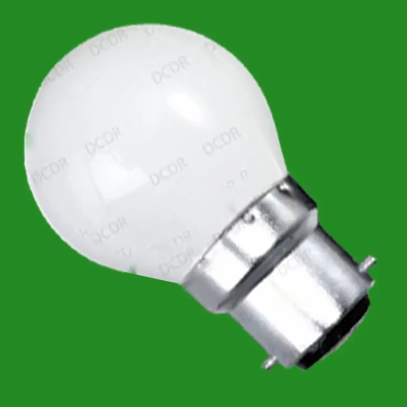 10x 25W White Coloured Round Golf Ball Light Bulbs, Bayonet Cap, BC, B22 Lamp