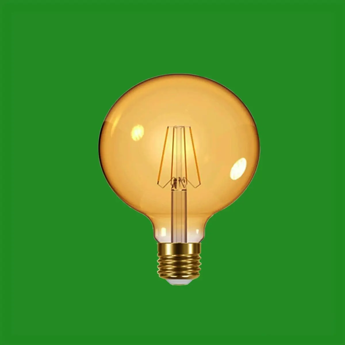 4x 5W (=40W) LED Antique Gold Filament G125 Globe Light Bulbs Screw ES E27 Decor - image 2 | Free standard UK delivery included | Discount Quality Products