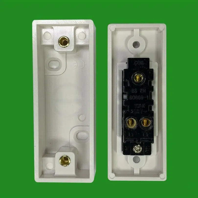 4x 1 Gang 2 Way White Architrave Light Switch and Pattress Box, 10 Amp, 220-250V - image 2 | Free standard UK delivery included | Discount Quality Products