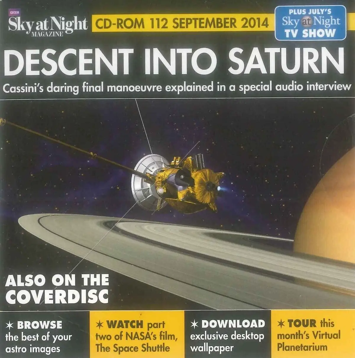 BBC Sky at Night CD-ROM, Descent into Saturn, #112 September 2014, Windows, Mac