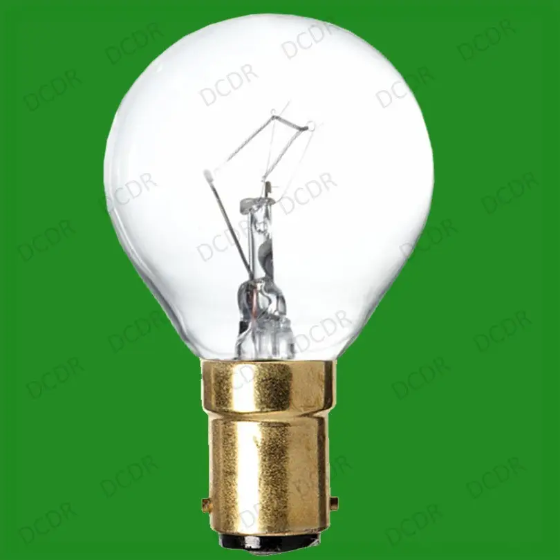 8x 60W Clear Incandescent Dimmable Round Golf Ball Light Bulbs, SBC, B15 Lamps
