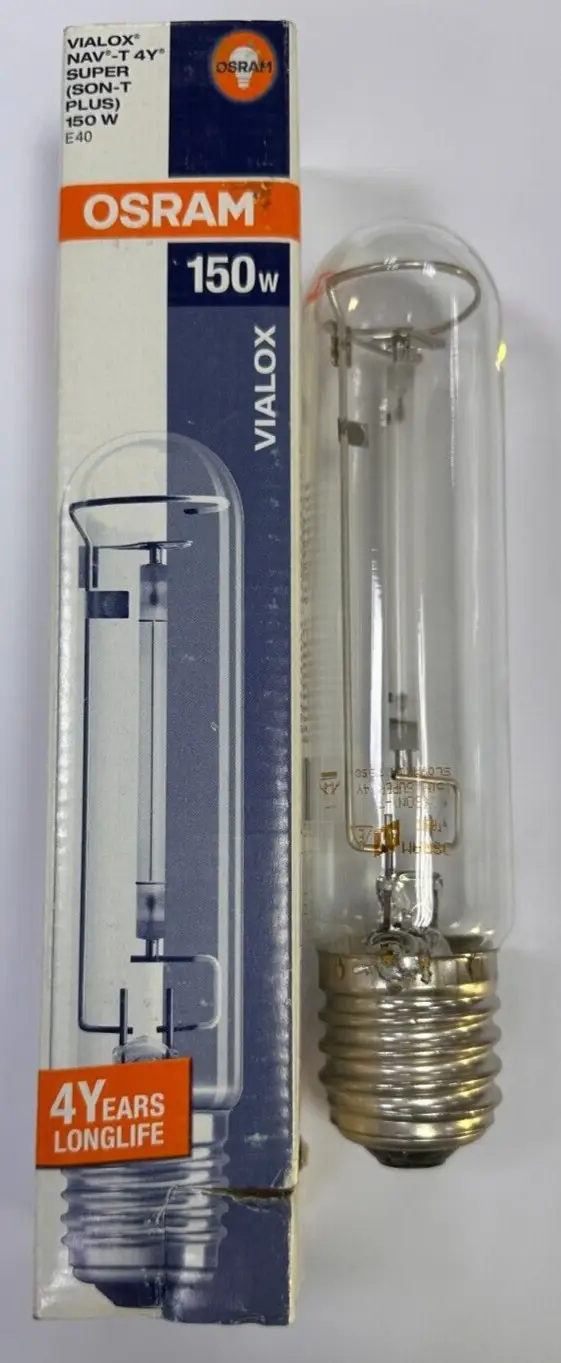 150W OSRAM Clear HPS High Pressure Sodium SON Tube Light Bulb GES E40 VIALOX 4Y