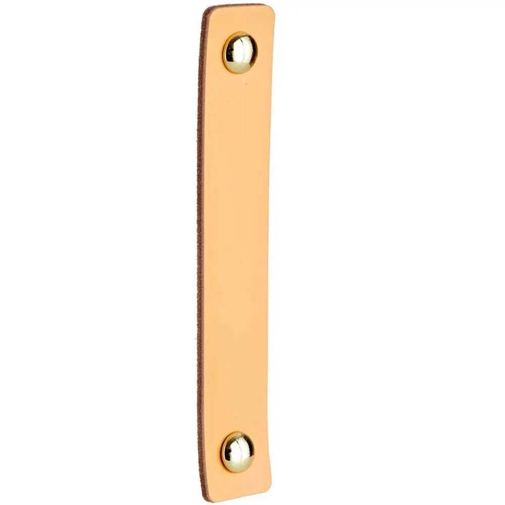2x 128mm Faux Tan Leather Pull Handles, Case Straps, Drawers Cabinet, Cupboard - image 2 | Free standard UK delivery included | Discount Quality Products