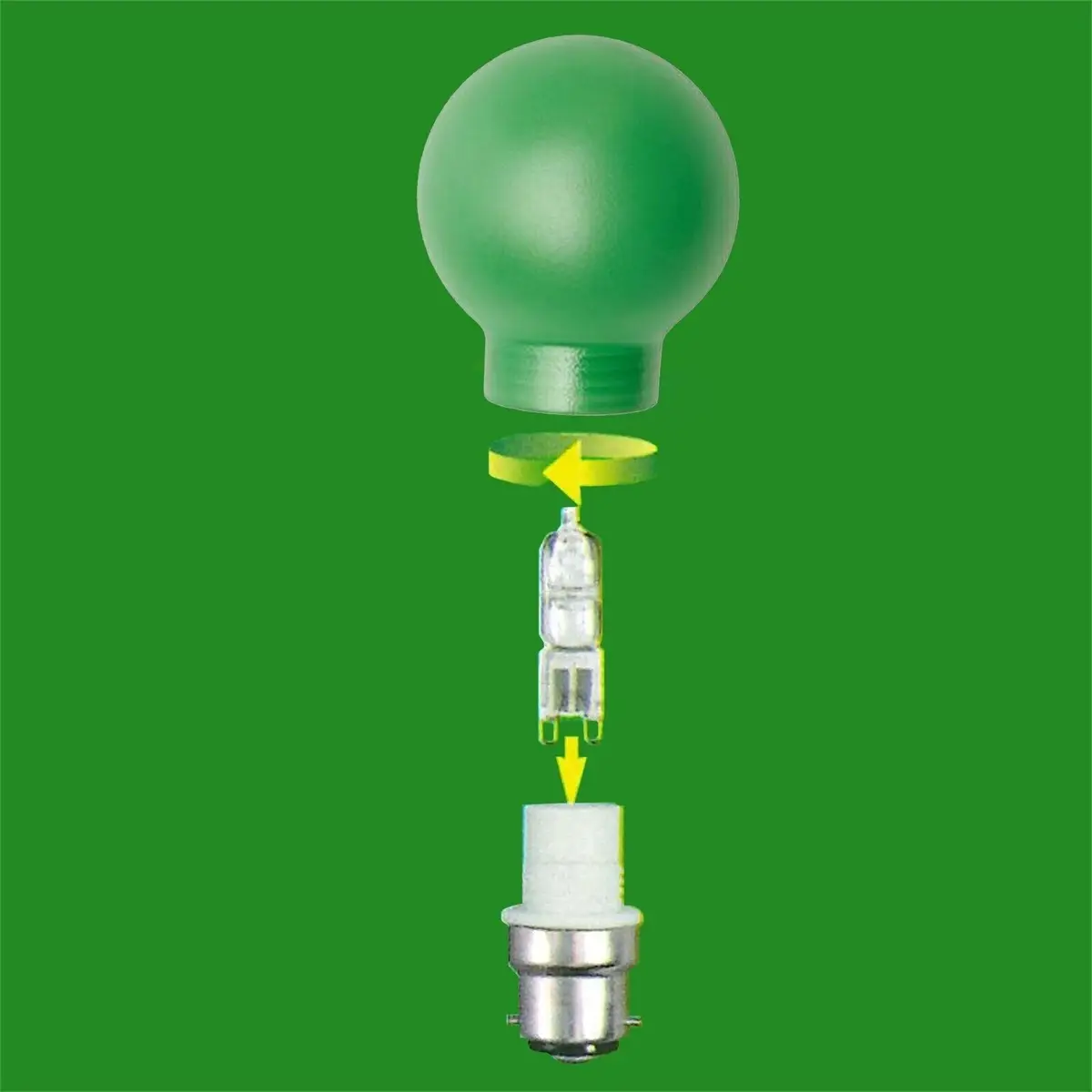 2x Green Golf Glass Decorative Cover Fitting for G9 Halogen Light Bulb Adaptor - image 2 | Free standard UK delivery included | Discount Quality Products
