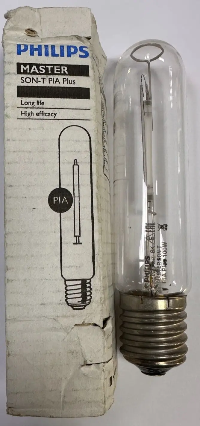 100W Philips Clear HPS High Pressure Sodium SON-T PIA Tube Light Bulb GES E40