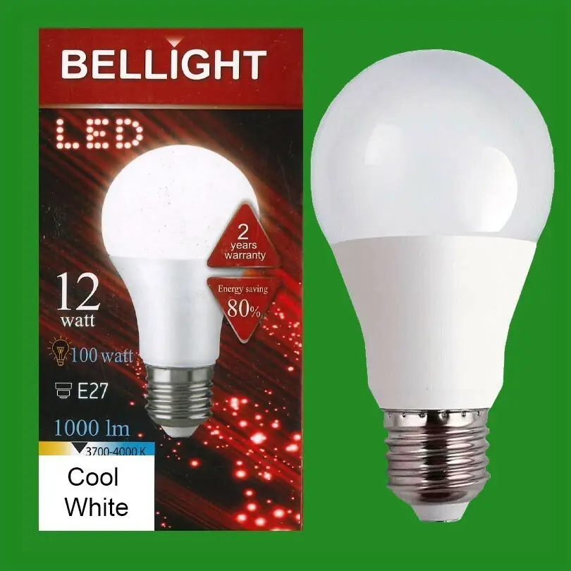 10x 12W LED GLS A60 ES Edison E27 4000K Cool White Lamp Light Bulb 1000Lm 230V