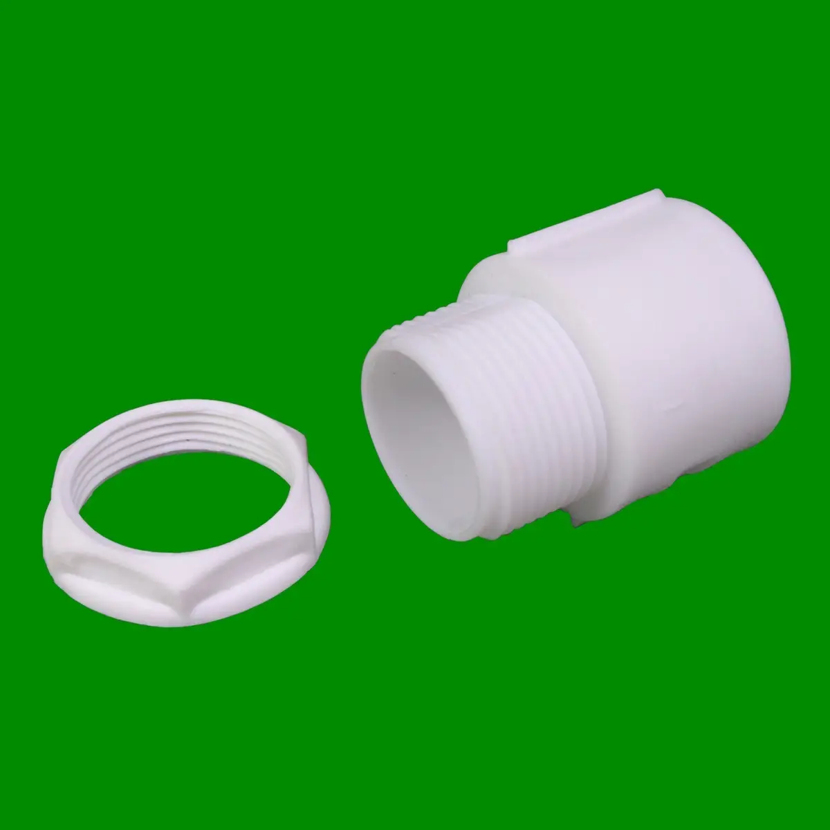 2x White M20 20mm Plastic Cable Stuffing Locknut Threaded Conduit Adaptor - image 2 | Free standard UK delivery included | Discount Quality Products