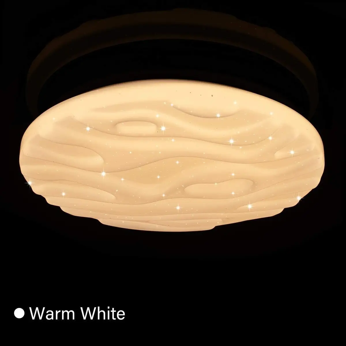 1x LUSUNT 18W (=100W) LED Round Patterned Ceiling Light Warm 3000K, 1500lm, IP44 - image 2 | Free standard UK delivery included | Discount Quality Products