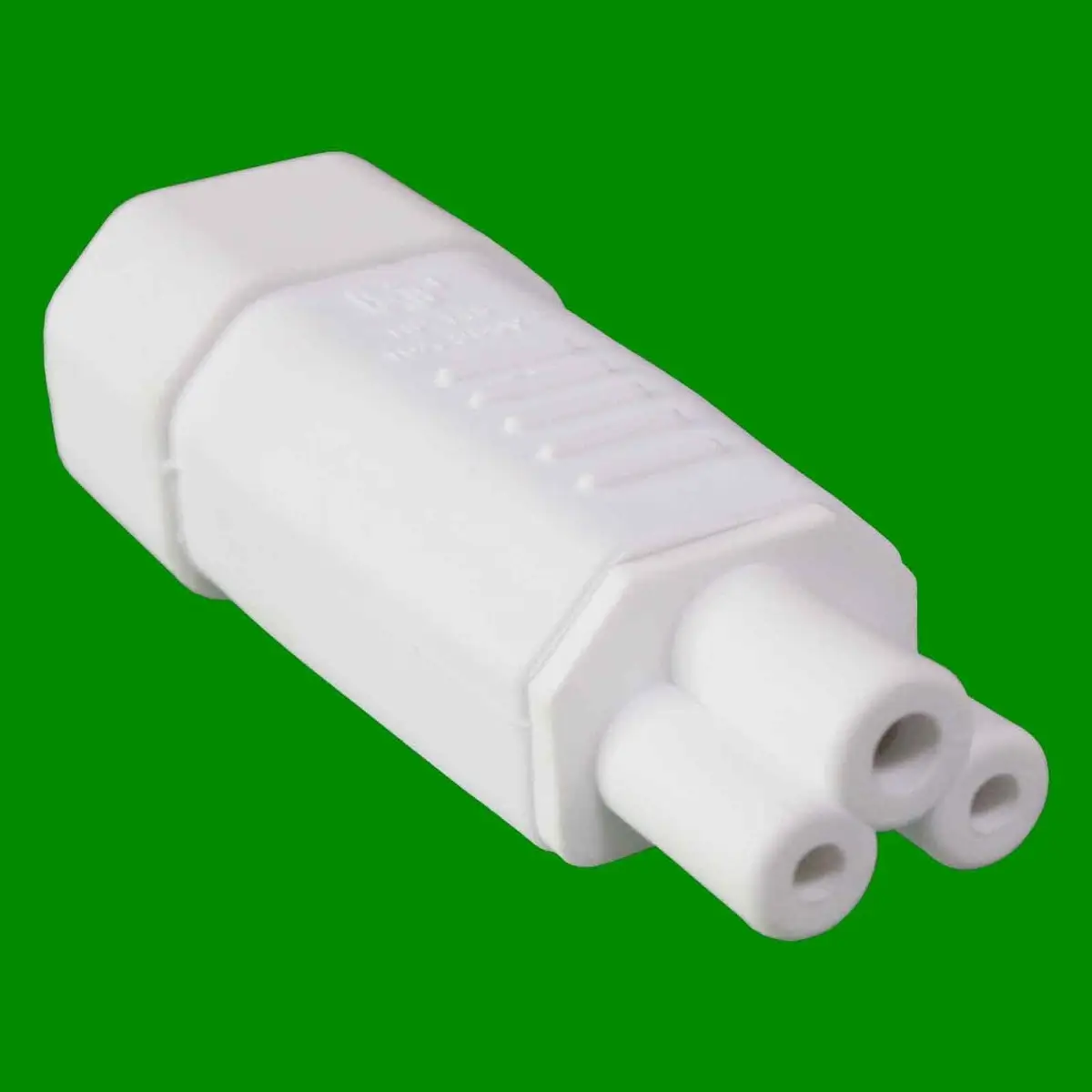 2x 3 Pin IEC Socket C14 to Cloverleaf Plug C5 Adapter Converter, White, 10A 250V - image 2 | Free standard UK delivery included | Discount Quality Products