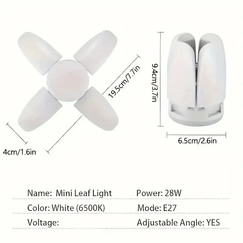 1x 28W LED Light Bulb E27 Folding Fan Blade Ceiling Lamp, Garage, Workshop, Home - image 7 | Free standard UK delivery included | Discount Quality Products