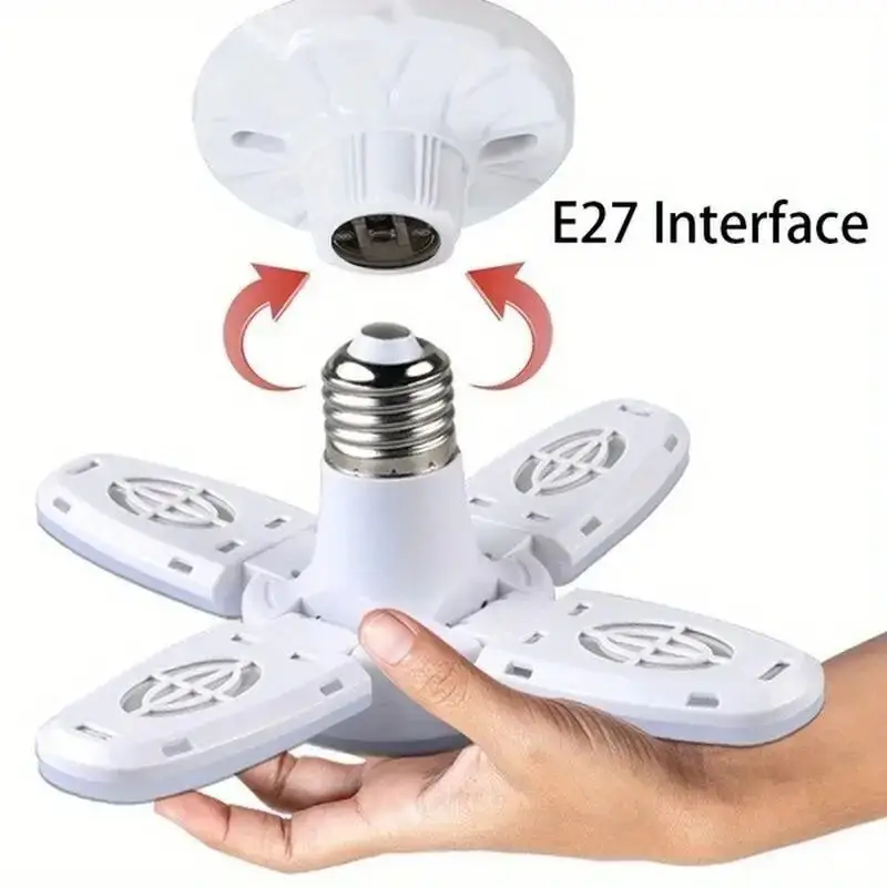 1x 28W LED Light Bulb E27 Folding Fan Blade Ceiling Lamp, Garage, Workshop, Home - image 8 | Free standard UK delivery included | Discount Quality Products